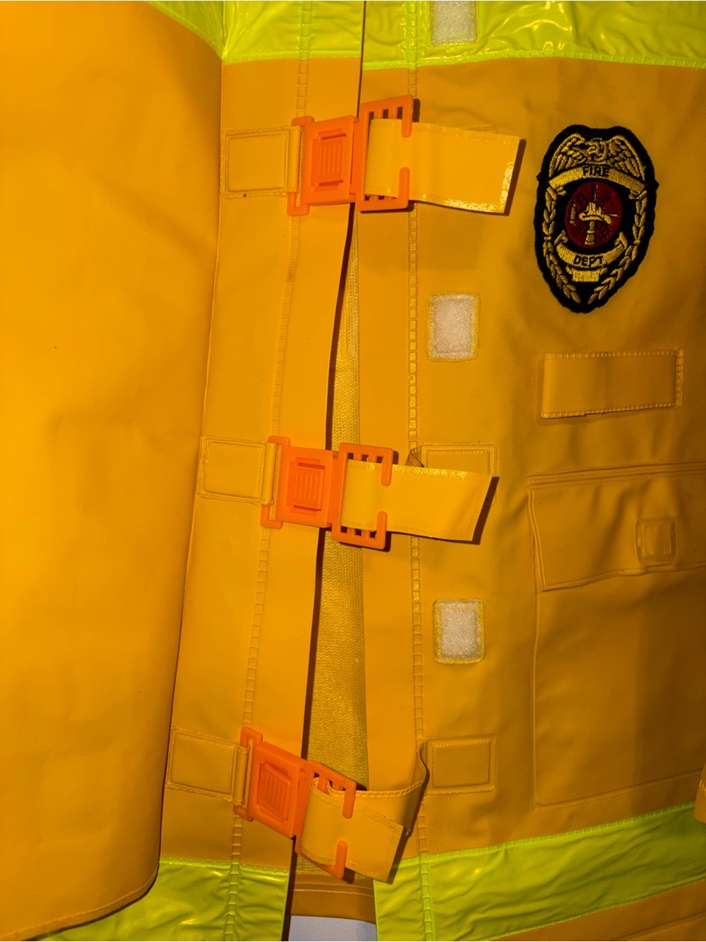 Kids Yellow Reflective Firefighter Jacket one size - Picture 4 of 8